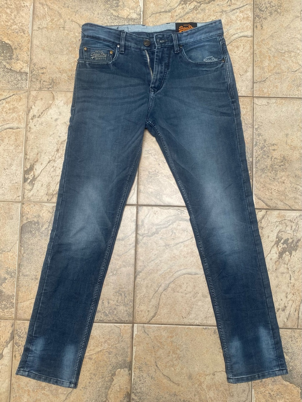 Superdry Men's Slim Fit Dark Blue Jeans Size 32